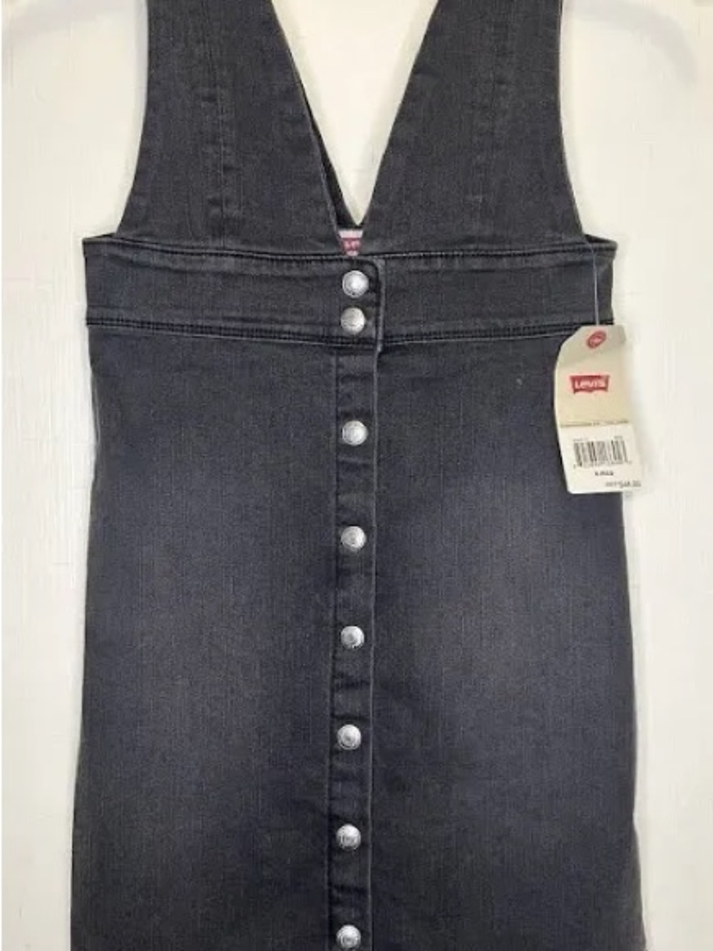 Levi's Black Button-Front Denim Pinafore